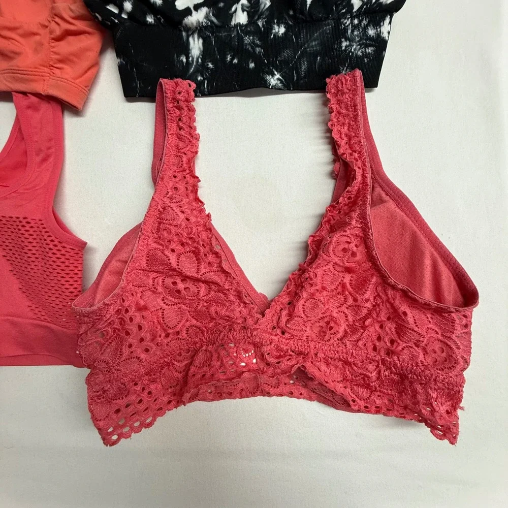 Womens Bralette Sports Bra Lot of 5 S M XS Lace Wireless Tru-Fit No Boundaries